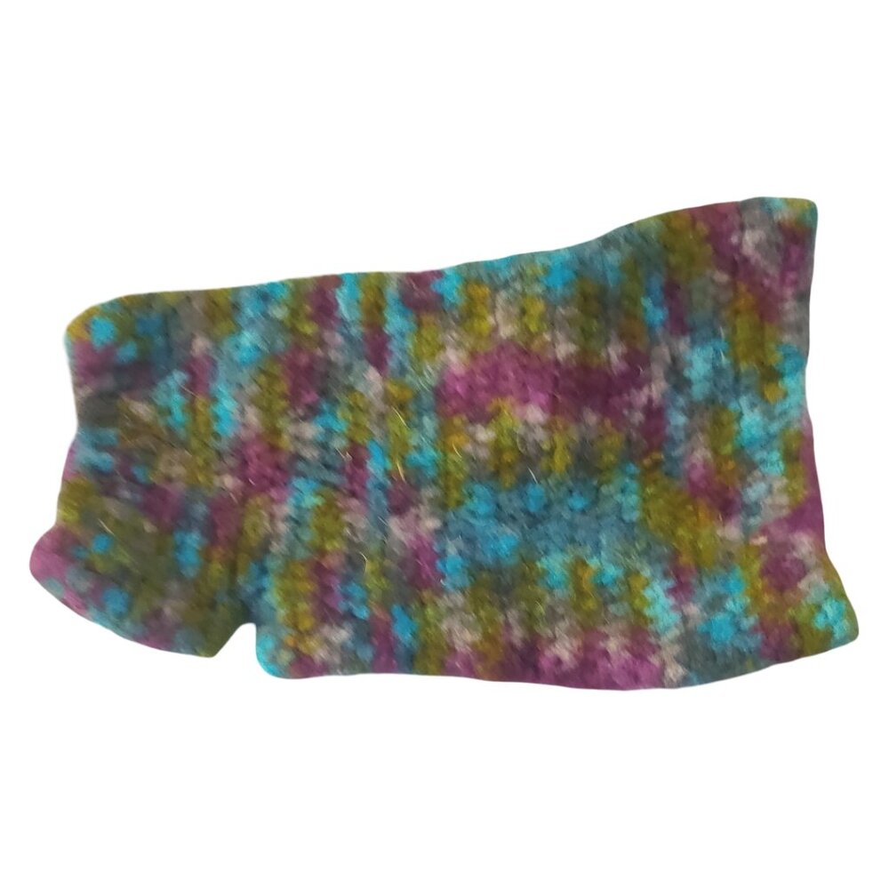 Handmade/Homemade Crocheted Dog Sweater Blue Purple Green Size XS